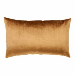 Image of walnut brown rectangular cushion cover in velvet and linen material