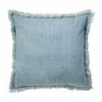 Image of denim blue cotton cushion