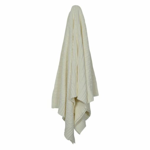 Exquisite plush throw blanket in white colour 150 x 130