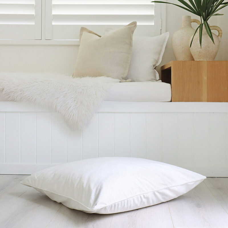 White Velvet Floor Cushion Cover - 70cm x 70cm - SC761-70 White-coloured velvet floor cushion cover
