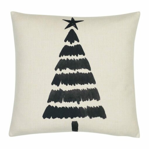Yule Tree Christmas Cushion Cover - 45cm x 45cm - SC754-45 Cotton linen blend cushion cover with minimalist Christmas tree