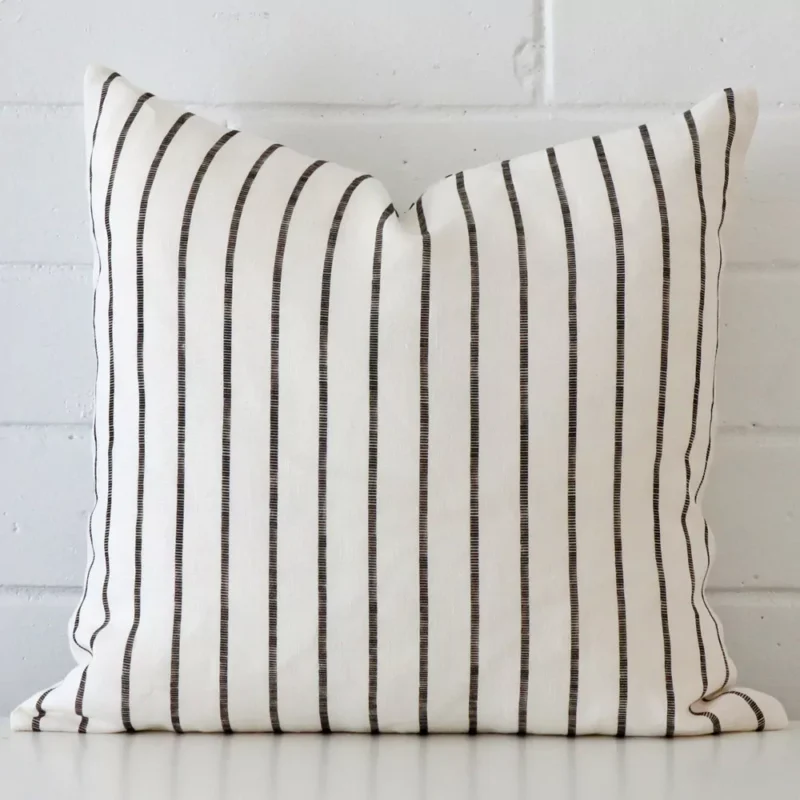 amelie-linen-striped-cushion-cover-sc1000-45 A superior linen cushion cover yielding a striped style and in a classy square size.