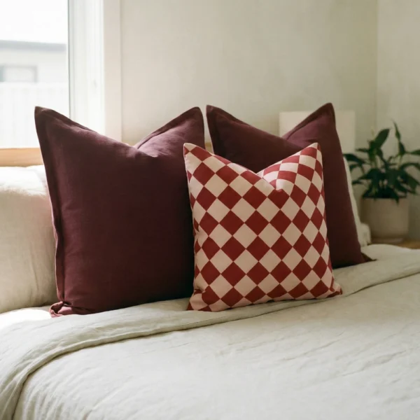 Amora Diamond Bed Cushions Set – 3 Covers