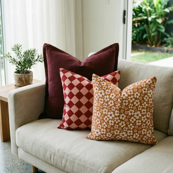 Amora Diamond Couch Cushions Set – 3 Covers