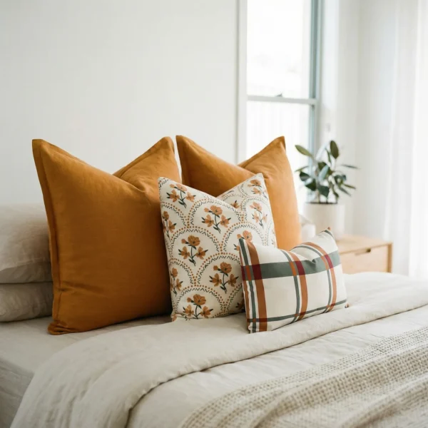 Amora Ginger Bed Cushions Set – 4 Covers