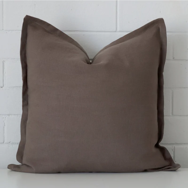 bella-chocolate-brown-linen-cushion-cover-large-sc1041-55b A superior linen chocolate brown cushion cover in a classy large size.