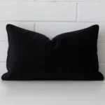 A superior velvet black cushion cover in a classy rectangle size.