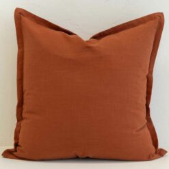 Burnt Orange Linen Cushion Cover - Large