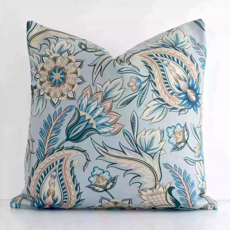 buta-bloom-cushion-cover---45cm-x-45cm---sc646-45 Front view of patterned square cushion. Crafted from a special linen material in a colourful finish.