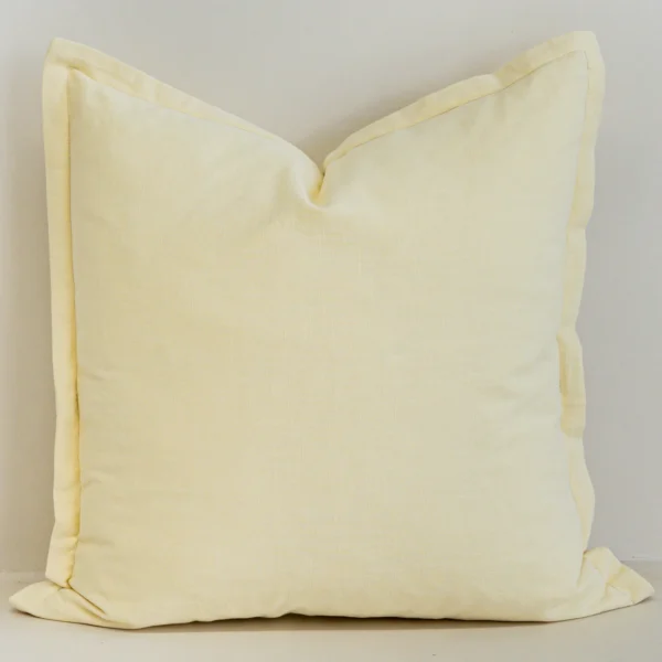 Butter Yellow Linen Cushion Cover - Large