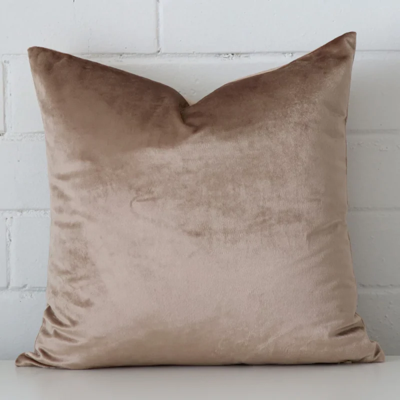 champagne-velvet-cushion-cover-sc1049-45b Vibrant champagne cushion cover constructed from velvet fabric and shown in a square size.