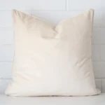 Gorgeous velvet large cushion in a cream colour.
