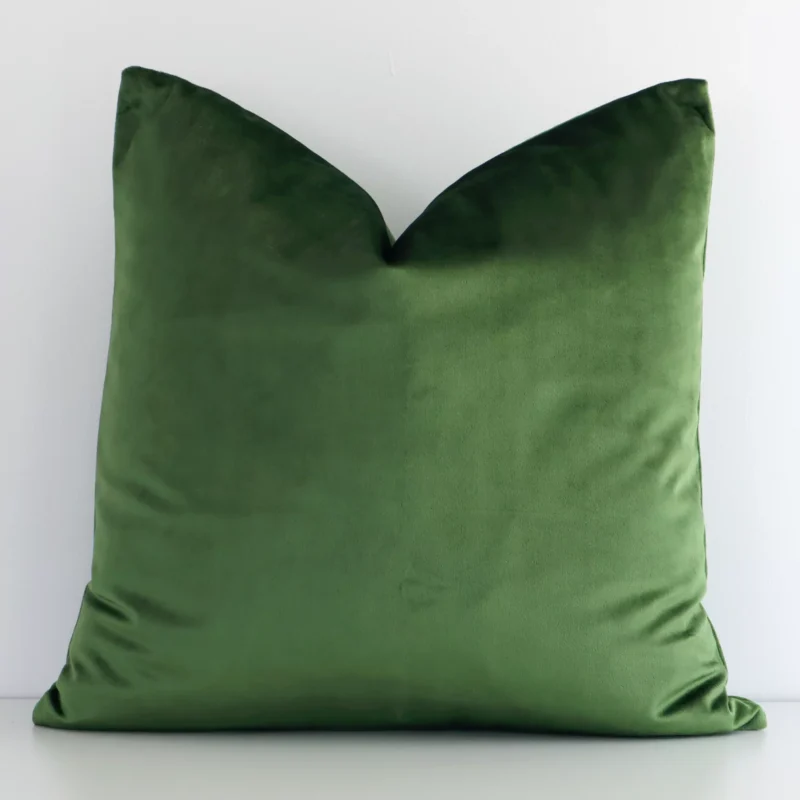 forest-green-velvet-linen-cushion-cover---sc514-45 Elegant velvet cushion cover in a stylish square size with forest green colouring.