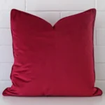 A stunning large velvet cushion in a fuchsia pink colour.