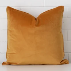 A superior velvet gold mustard cushion cover in a classy large size.