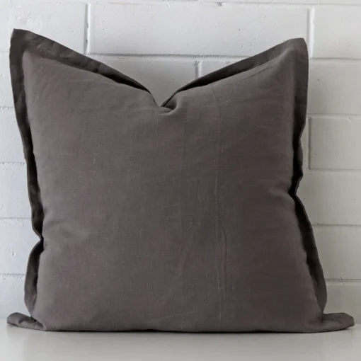 Gorgeous square linen cushion in a grey colour.