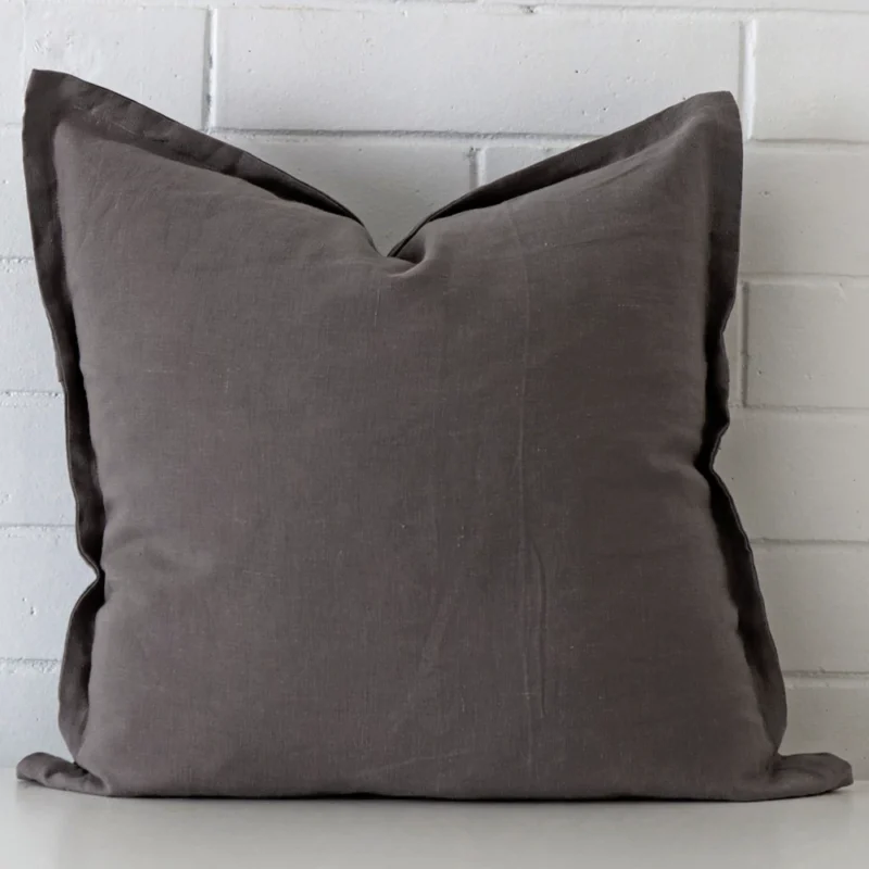 grey-linen-cushion-cover-50cm-x-50cm-sc810-50 Gorgeous square linen cushion in a grey colour.
