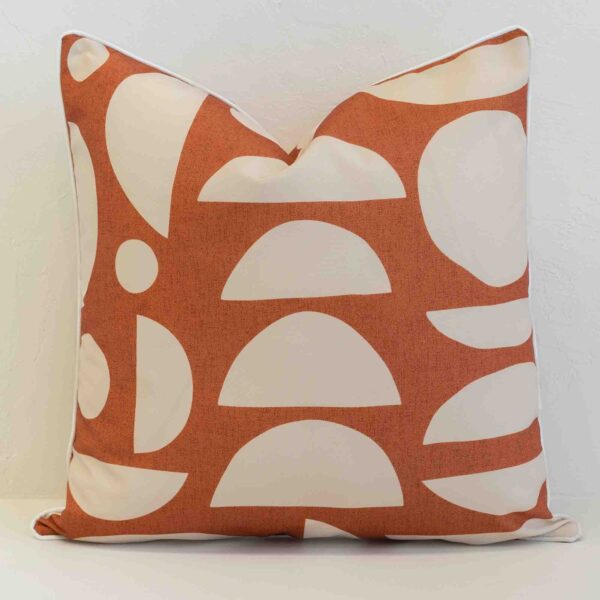 Horizon Geometric Waterproof Rust Outdoor Cushion Cover