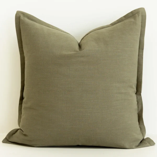Khaki Linen Cushion Cover - Large