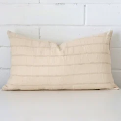 A superior designer cushion cover yielding a striped style and in a classy rectangle size.