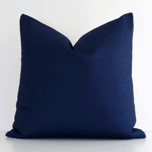 A superior linen midnight cushion cover yielding a solid colour design and in a classy square shape.