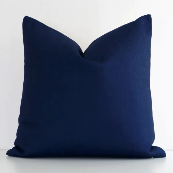 A superior linen midnight cushion cover yielding a solid colour design and in a classy square shape.