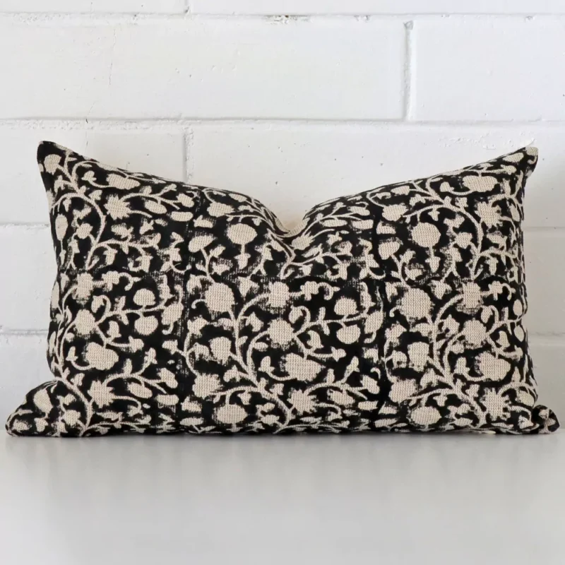 naples-floral-designer-cushion-cover-rectangle-art112-30b A graceful rectangle cushion with a floral style on durable designer fabric.