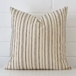 A stunning large designer cushion with an exquisite striped design.