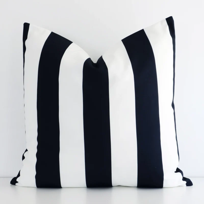 otama-striped-waterproof-black-and-white-large-outdoor-cushion-cover---large---sc697-55 Striking large black and white cushion cover featuring a stripe style on quality outdoor fabric.