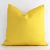 An alluring outdoor square cushion cover in yellow. It features an attractive solid colour style.