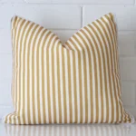 A superior outdoor mustard cushion cover in a classy square shape.