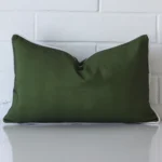 Gorgeous outdoor rectangle cushion in an olive green colour.