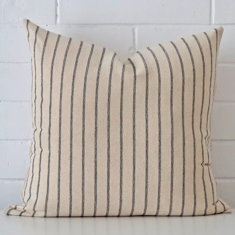quinn-striped-designer-cushion-cover-art106-55 A bold striped designer cushion in a sleek large size.