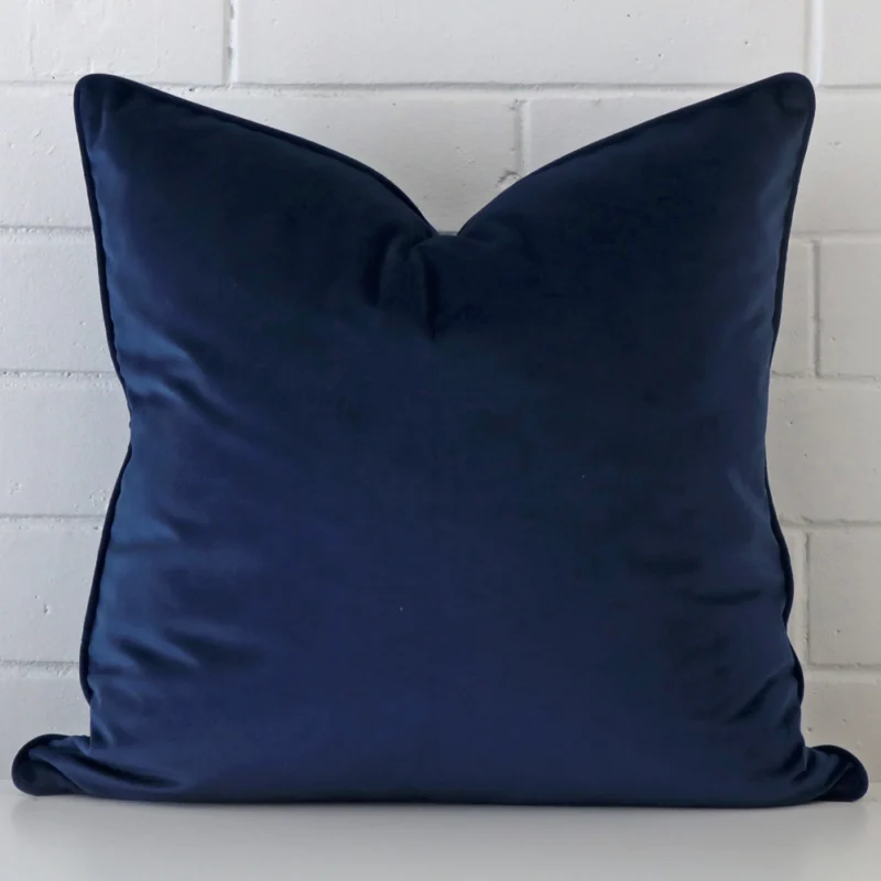royal-blue-velvet-cushion-cover-55cm-x-55cm-sc774-55b A lovely large blue cushion cover arranged in front of a white wall. It is made from a soft velvet material.