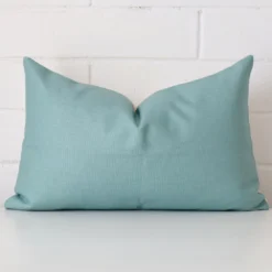 A stunning rectangle linen cushion in a teal colour.