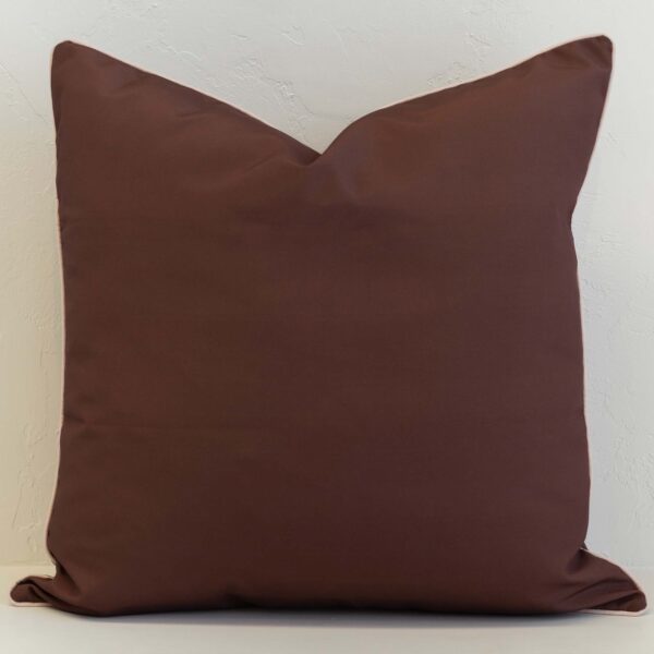 Large Sienna outdoor cushion in solid rich brown with clean minimal design.