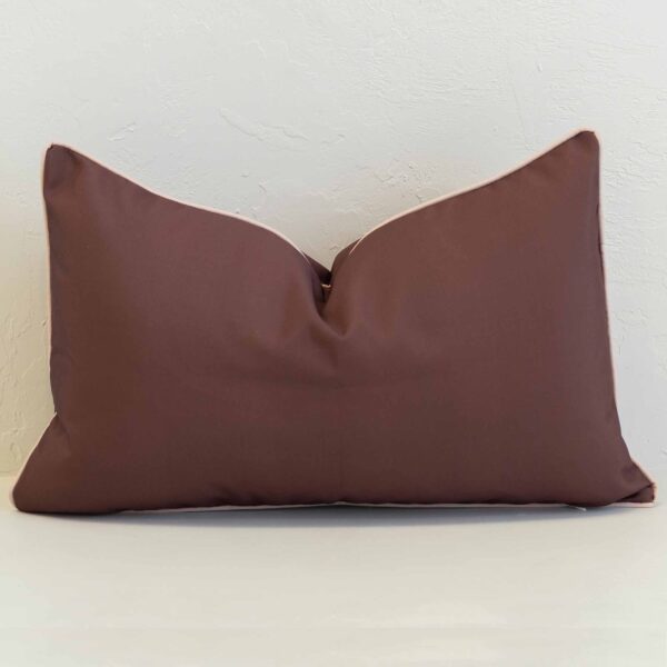 Rectangular Sienna outdoor cushion in deep brown with smooth plain finish.