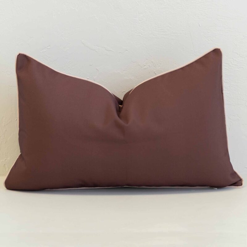 sienna-waterproof-brown-outdoor-cushion-cover---rectangle---sc1153-30 Rectangular Sienna outdoor cushion in deep brown with smooth plain finish.