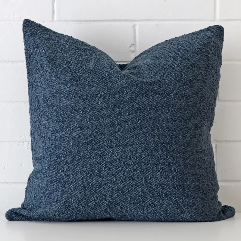 sofia-blue-boucle-cushion-cover-large-sc1032-55 Gorgeous boucle large cushion in a blue colour.
