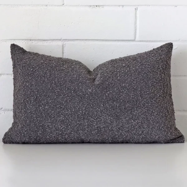 Sofia Dark Grey Boucle Cushion Cover - Rectangle