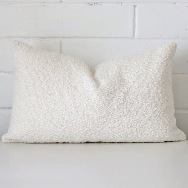 Sofia White Boucle Cushion Cover - Rectangle