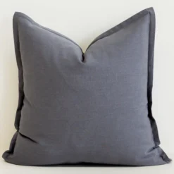 Steel Blue Linen Cushion Cover - Large