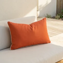 Isla Waterproof Red Outdoor Cushion Cover - Rectangle