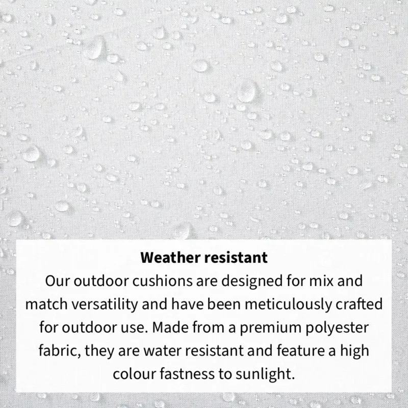 Lots of water beading on top of waterproof outdoor cushion material.