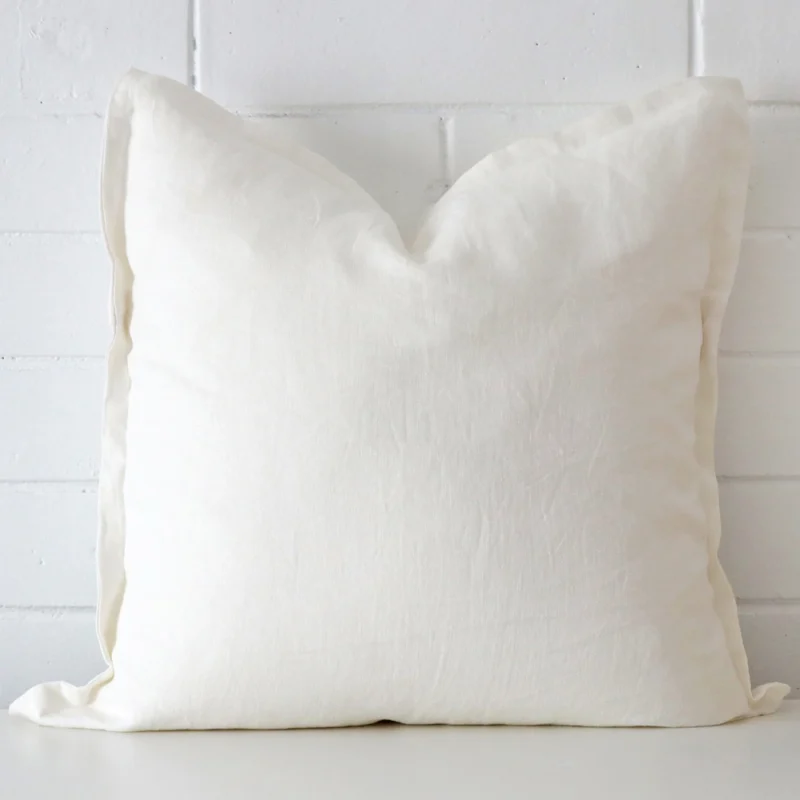 white-linen-cushion-cover-50cm-x-50cm-sc809-55 A graceful large white cushion made from a durable linen fabric.