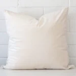 An alluring velvet large cushion cover in white.